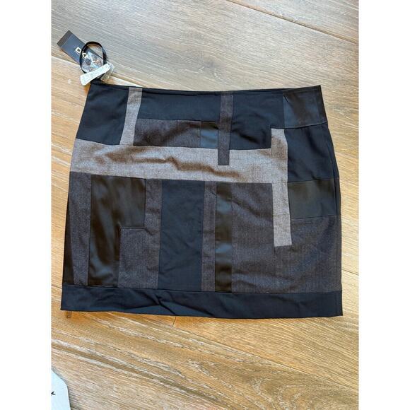 NWT DKNY Line Patchwork wool blend skirt size 14 - Picture 7 of 12